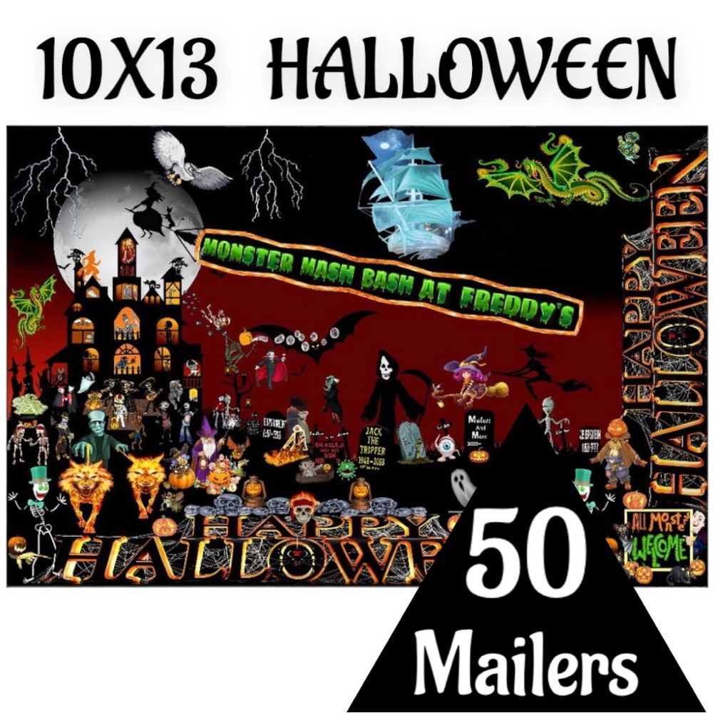50 10x13 Poly Mailers Halloween Shipping Envelopes PRICE IS FIRM MONSTER Fall - Picture 2 of 8